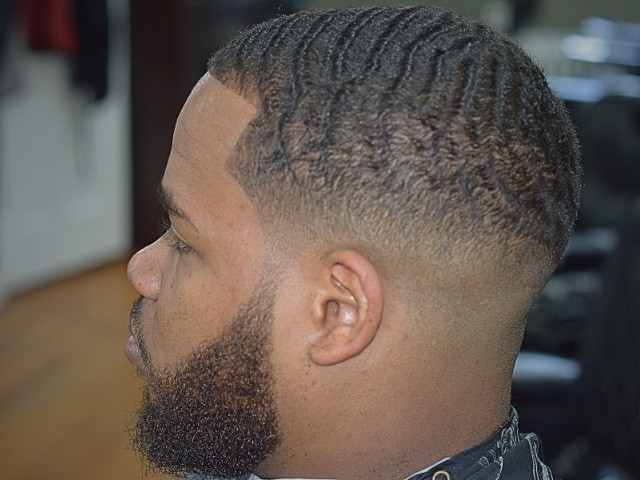 Men's haircut with a fade and beard at TCUTME in Laurel MD